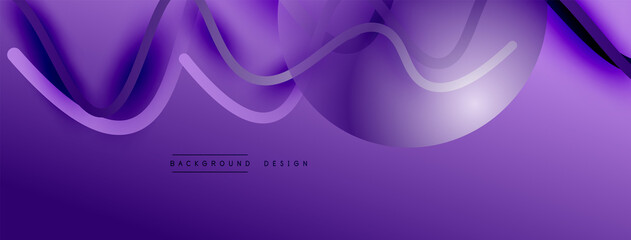 Abstract gradient background with wave line with shadow effect. Geometric composition. 3D shadow effects and fluid gradients