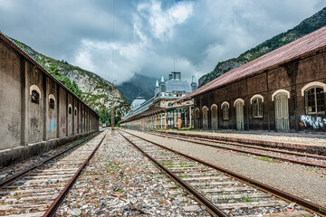 Canfranc, Spain: 17.08.2018. It is a railway station located in the municipality Spanish of Canfranc (Huesca), close to the border with France. It was inaugurated in 1928