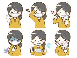 マスクがつらい中年女性