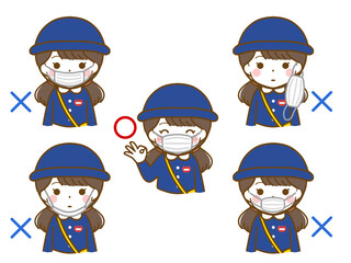 マスクをしている幼稚園女児