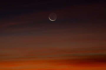 The Cresent moon with twilight  © surawach5
