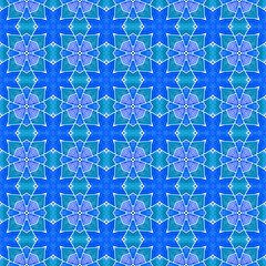 Tropical seamless pattern. Blue bizarre boho