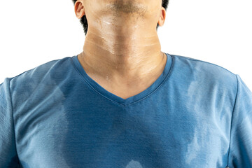Armpit the sweat and male body odor white background - obrazy, fototapety, plakaty