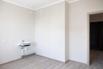 Fototapeta na wymiar Modern white minimalist interior blank wall. Rooms in the apartment.
