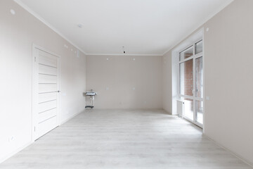 Modern white minimalist interior blank wall. Rooms in the apartment.