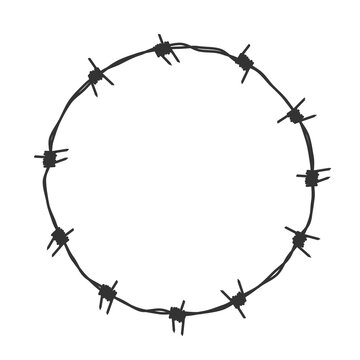 Barbed wire graphic sign.