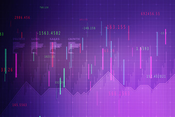 2d rendering Stock market online business concept. business Graph 
