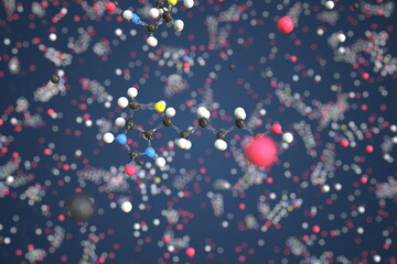 Vitamin h molecule, scientific molecular model, 3d rendering