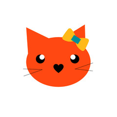 Red cat with a bow. For a fun design
