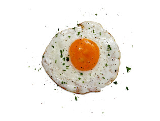Fried Egg with Yolk isolated on White Background, High Resolution