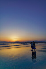 湘南のサンセットと富士山