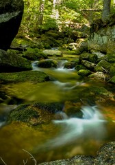 Waterfall on Jedlová in the Jizera Mountains.