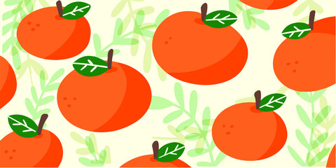 Sweet And Random Oranges Background Doodle Pattern