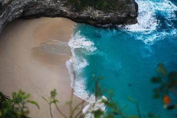 arial view of the ocean beach. paradise island
