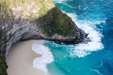 arial view of the ocean beach. paradise island