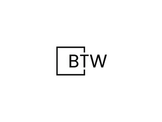 BTW Letter Initial Logo Design Vector Illustration