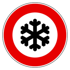 Schneeflocke und Verbotsschild