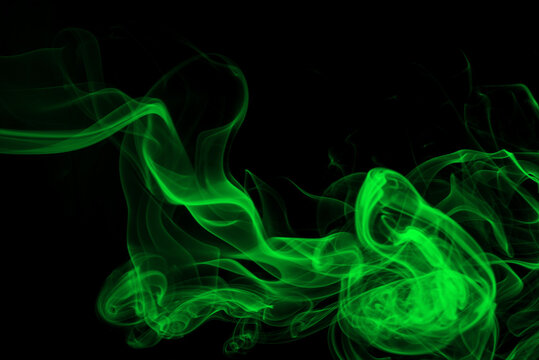 Green Smoke abstract background for design. darkness concept