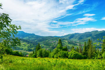 Fototapeta na wymiar Nice view of the mountains. Carpathians. Ukraine. Mountain landscape. Travels. Hiking tours.