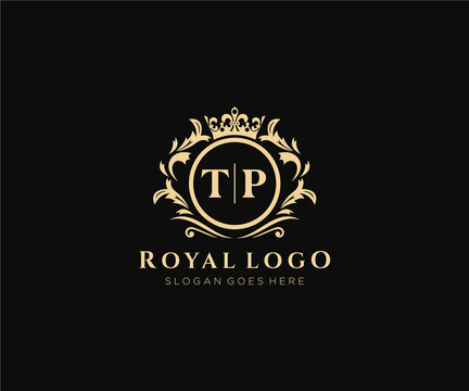 Initial TP Letter Luxurious Brand Logo Template, for Restaurant, Royalty, Boutique, Cafe, Hotel, Heraldic, Jewelry, Fashion and other vector illustration.