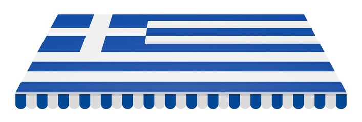 Markise mit griechischer Flagge