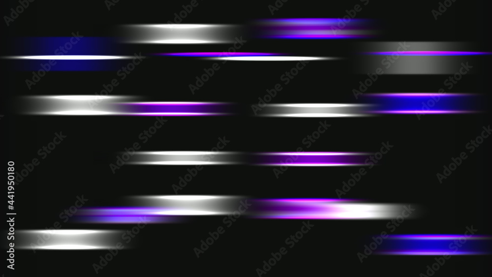 Poster 3d rendering digital abstract backdrop of horizontal glowing beams. computer generated motion design