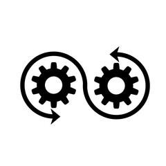 Development icon in transparent style. Devops 