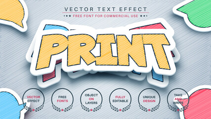Sticker - edit text effect, font style