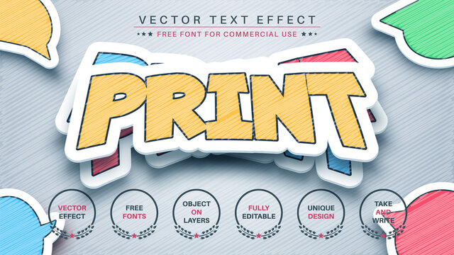 Sticker  - edit text effect, font style