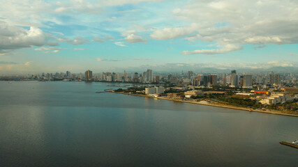 Obraz premium Manila city, the largest metropolis of Asia with skyscrapers and modern buildings. Travel vacation concept.