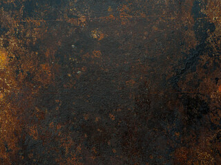 beautiful rusty brown metal textured background covered with scratches and stains.