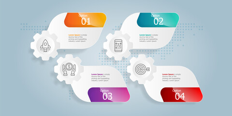 horizontal infographic presentation element template
