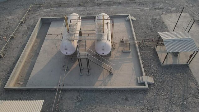 aerial shot of LPG gas cylinder plant