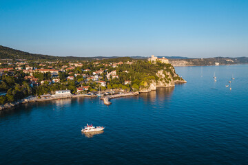 Castle on rock above sea