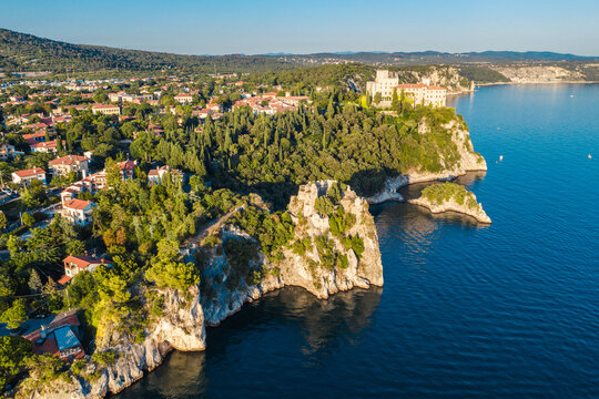 Castle on rock above sea