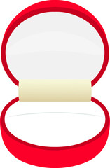 box for jewelry in red on a white background 