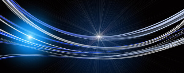 Futuristic wave panorama background design with lights and space for text