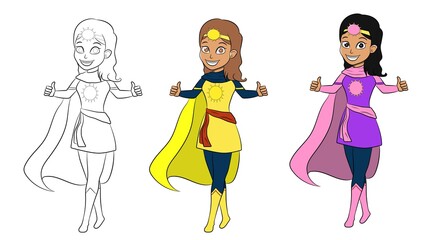 Super Girl Hero Cartoon Character
