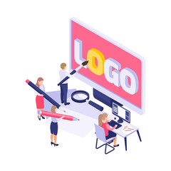 Branding Isometric Concept