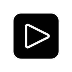 Play button icon with square style