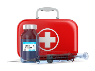 vaccine from covid-19 on white background. Isolated 3D illustration