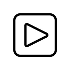 Play button icon with square style