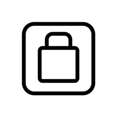 Padlock icon with square style