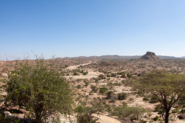 Landscape around Laas Geel in Somaliland, Somalia, Africa