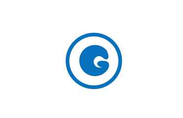 blue G alphabet letter icon logo. Circle design for company and business identity