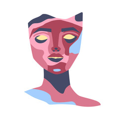 Vector illustration with an abstract portrait. Modern Art.