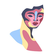 Abstract portrait of a woman. Modern Art. Vector illustration isolated on white background.