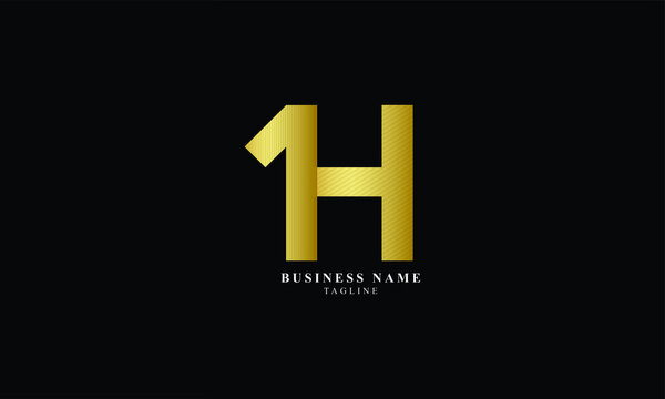 1H, H1,  Abstract initial monogram letter alphabet logo design