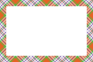 Vintage frame vector. Scottish border pattern retro style. Tartan plaid ornament.
