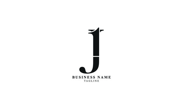 1J, J1,  Abstract initial monogram letter alphabet logo design